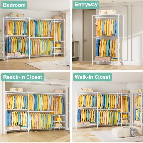 SEMHOR E01 Expandable Heavy Duty Clothes Rack, Free Standing Closet System - Image 4