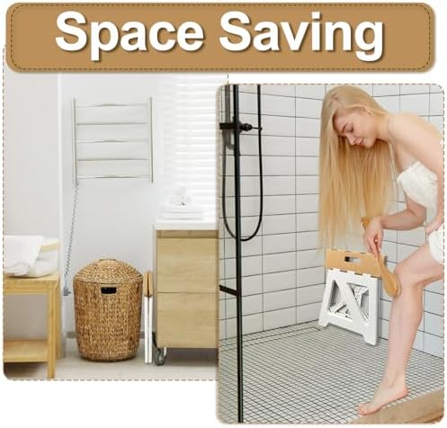 Shower Stool for Shaving Legs, 1 Pack Foot Rest Folding Stool Step to Shave - Image 5