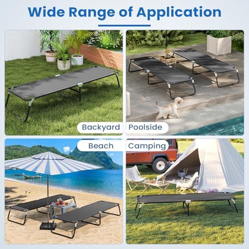 GYMAX Folding Camping Cot, Portable Ultralight Compact Sleeping Cot Bed - Image 7