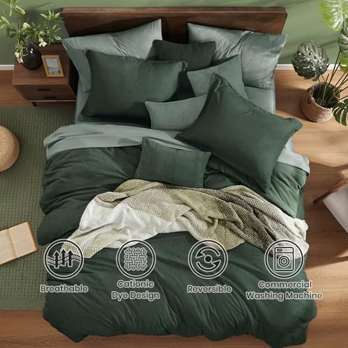 Monbix King Size Comforter Set Deep Forest 7 Pieces Bed in a Bag - Image 2