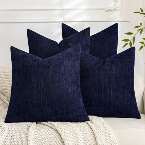 Set of 4 Soft Textured Decorative Throw Pillow Covers 22x22 Inch Cozy Farmhouse by Cozoomy