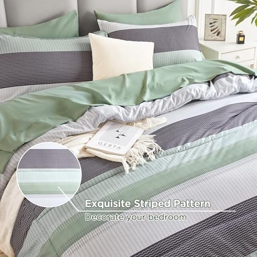Andency Queen Comforter Set, Sage Green, 7 Pieces - Image 5