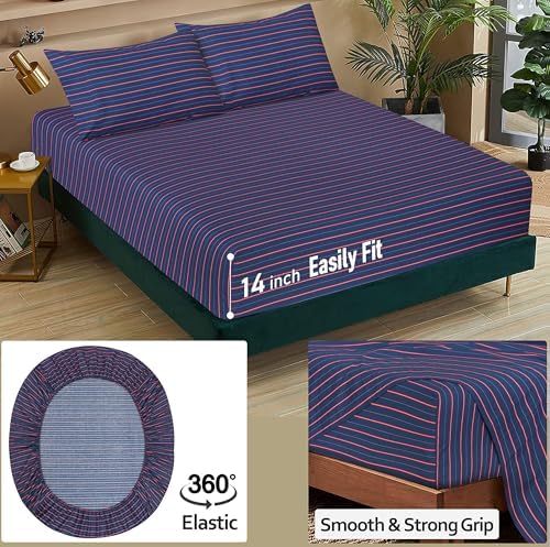 RUVANTI 100% Cotton California King Sheets, Percale Sheet Set - Image 5