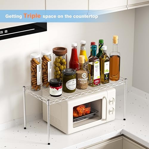1-Tier Wire Shelf Rack, Single Metal Shelves Rack, 1 Tier Metal Shelf - Image 4