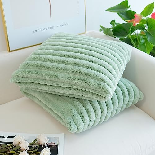 JOJUSIS Pack of 2 Faux Fur Plush Decorative Throw Pillow Covers Couch Cushion - Image 4