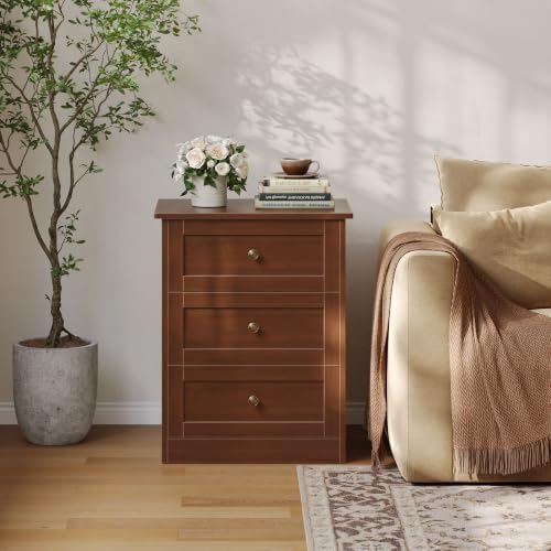 wanan Dresser for Bedroom Set of 2, Walnut Modern 19'' Wide Wood Chest of - Image 3