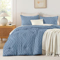 Andency Greyish Blue Alaskan King Comforter Set 128x120 Extra Large by Andency