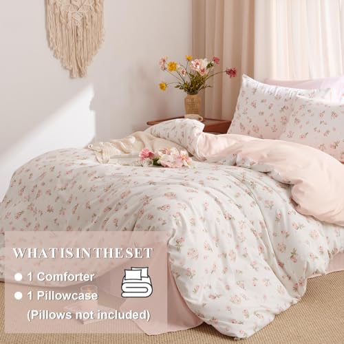 Floral Comforter Set Twin Size Pink Bedding Sets - Image 2
