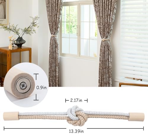 Magnetic Curtain Tiebacks Holdbacks Rope Curtain Tie Backs Outdoor Contoeey - Image 2