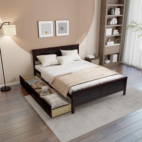 KOMFOTT Full Size Wood Bed Frame - Image 4
