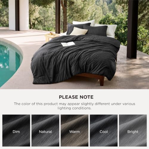 Bedsure Charcoal Queen Comforter Set, Soft Cationic Dyed Bedding Set 3 Pcs - Image 6