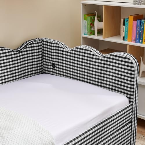 KEIKI Twin Size Upholstery Gingham Daybed - Image 6