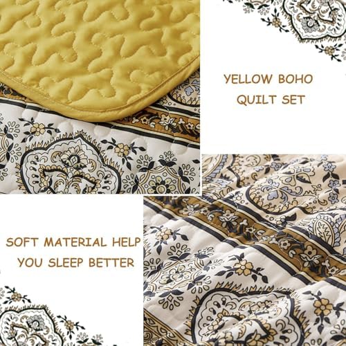 WONGS BEDDING Boho Full Quilt Bedding Set, 3 Pieces Bedspread - Image 5