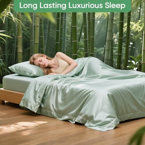 100% Bamboo Viscose & Lyocell Tencel Sheets Set Full Size - Image 3