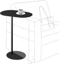 C-Shaped Side Table, Iron End Table for Couch Sofa and Bed, Small Metal Black Side Tables for Living Room Bedroom (Black, High-24.8in/63cm)
