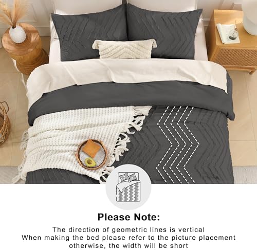 Andency Dark Grey Oversized Super King Comforter Set 120x120 Extra Large - Image 5