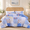 YIKUSH Blue Floral Full Comforter Set, Soft Lightweight All Season Bedding Set by YIKUSH