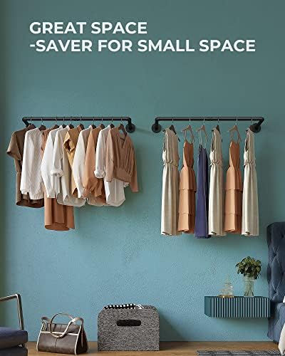 OROPY 38.4" Industrial Pipe Clothes Rack Wall Mounted, Heavy Duty, 2 Pack - Image 2