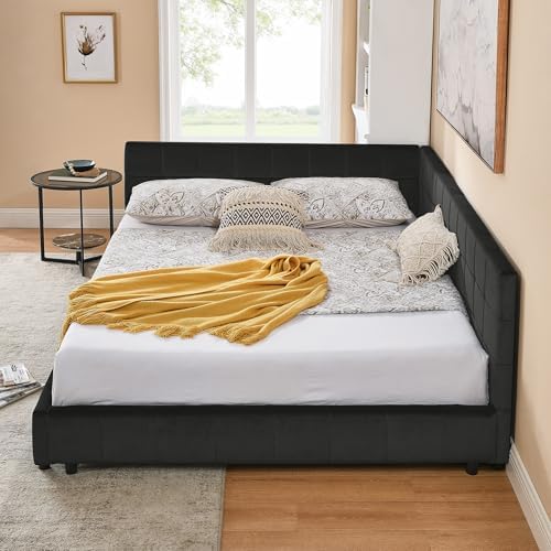 RuiSiSi Queen Size Upholstered Daybed, Queen Corner Bed - Image 4