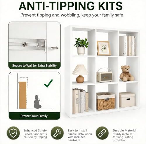 9 Cube Storage Organizer Shelf, 13 inch - Image 4