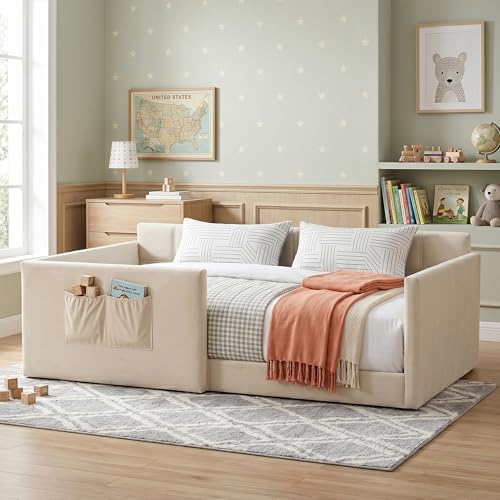 Merax Twin Daybed Velvet Upholstered Sofa Bed - Image 4