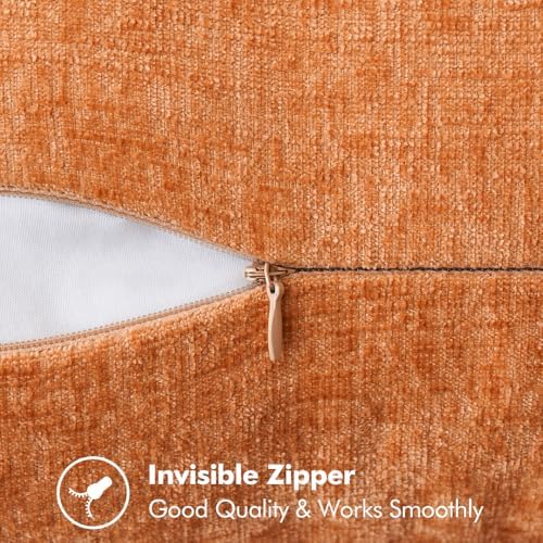 MIULEE Fall Decorative Couch Throw Pillow Covers 20x20 Inch Orange 2 Pack - Image 2