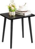 FORAOFUR Black Side/End Table, Modern, Minimalist Wooden Small Accent Table with Natural Legs for Living Room, Bedroom, Balcony and Office, Home Decor