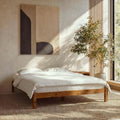 Twin Bed Frame Classic Solid Pine Wood Platform, Noise Free, Under Bed Storage by LIFEMENT
