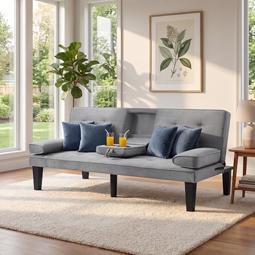 Convertible Sofa Bed, Small Futon Couch - Image 7