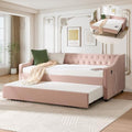Daybed with Trundle Bed Twin, Upholstered Day Beds Frame by GEEVIVO