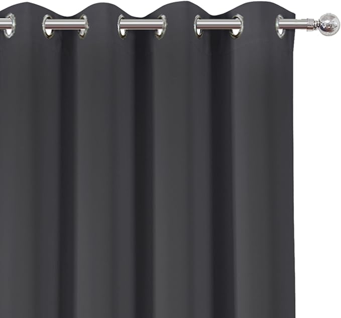 LEMOMO Blackout Curtains 52 x 108 inch/Dark Grey Curtains Set of 2 - Image 6