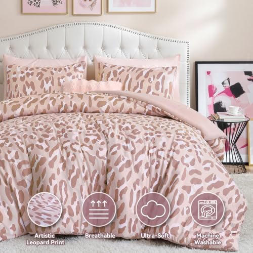 Cheetah Print Comforter Set King Size, Luxury Leopard Print Bedding - Image 2