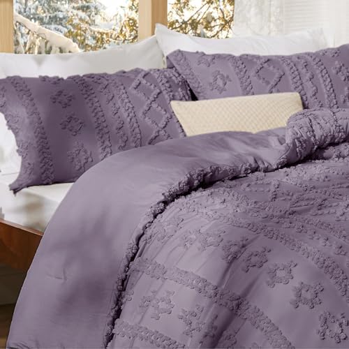 Bedsure Boho Grayish Purple Comforter Set Queen, Bedroom Decor Bedding Set - Image 6