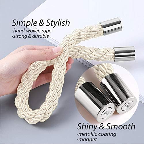 NICEEC 2 Pack Strong Magnetic Curtain Tiebacks Modern Simple Style Drape Tie - Image 3