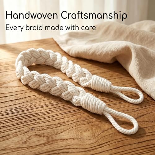 Home Queen Hand Braided Curtain Tie Back, Buckle Holdback Drapery Curtain - Image 4