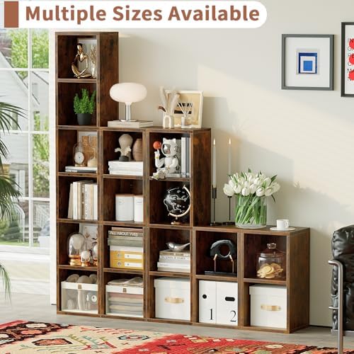 Zenira 4 Tier Bookshelf, 4 Cube Storage Organizer, Narrow Bookcase - Image 4