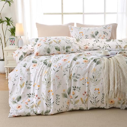 MUXHOMO King Comforter Set, 7-Piece Floral Bed in a Bag by MUXHOMO
