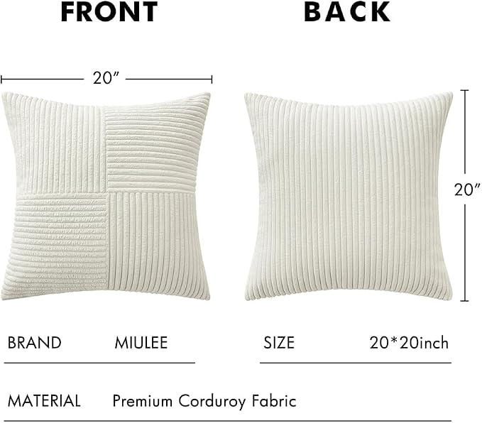 MIULEE White Decorative Throw Pillow Covers 20x20 Inch - Image 6