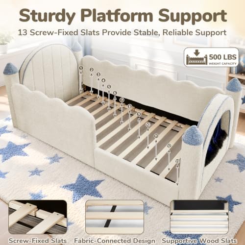 Twin Size Castle Style Kid Floor Bed Frame - Image 6