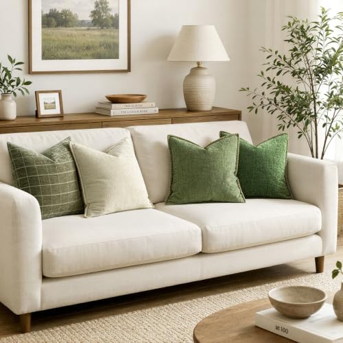 MIULEE Decorative Couch Throw Pillow Covers 22x22 Inch Sage Green 2 Pack - Image 5