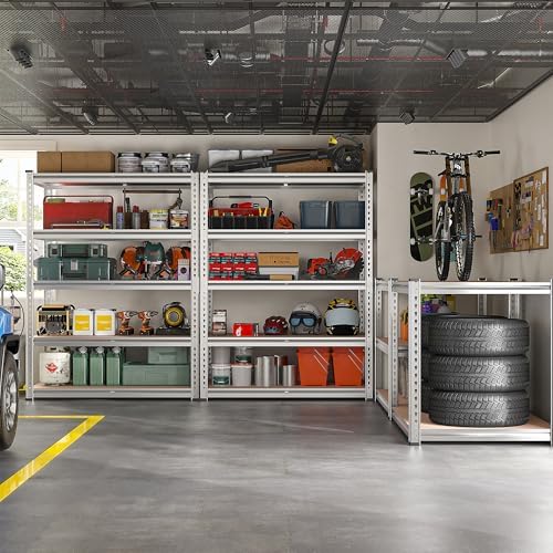 REIBII 2 Pack Galvanized Garage Shelving, 5-Tier Storage Shelves - Image 2