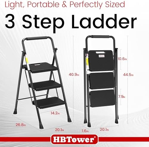 HBTower Step Ladder, Folding Step Stool - Image 6