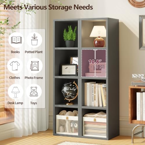 Zenira 4-Tier Bookcase, 4 Cube Storage Organizer, Narrow Bookcase - Image 5