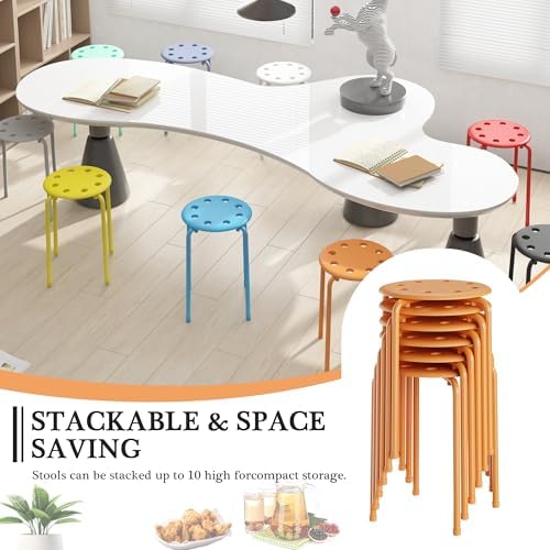 VECELO 6-Piece Stacking Stools for Classroom - Image 4