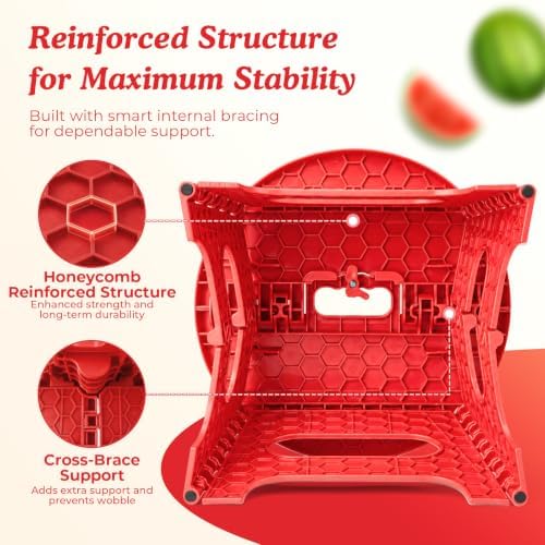 9 Inch Folding Step Stool for Kids, Sturdy Collapsible Step Stool Foldable Up - Image 3