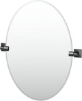 Gatco 5589MX Waterline Frameless Oval Mirror, 26.5 Inch, Matte Black