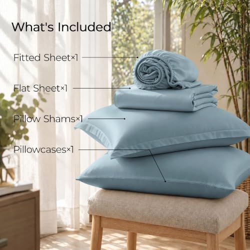 4 Piece Twin Sheets Set, Rayon Derived from Bamboo - Image 5