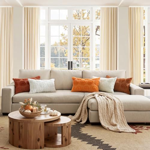 MIULEE Fall Pillow Covers Pumpkin Fall Decor Lumbar 12x20 Dark Rust - Image 4