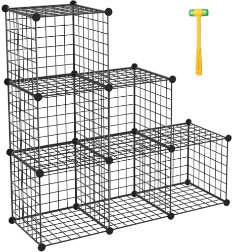 Wire Cube Storage Organizer, Metal Storage Shelves Bookshelf, Stackable Modular by Worththetrustofeverycusto
