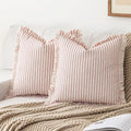 YEENAASY Throw Pillow Covers 20x20 Boho Striped Pillow Cases by YEENAASY